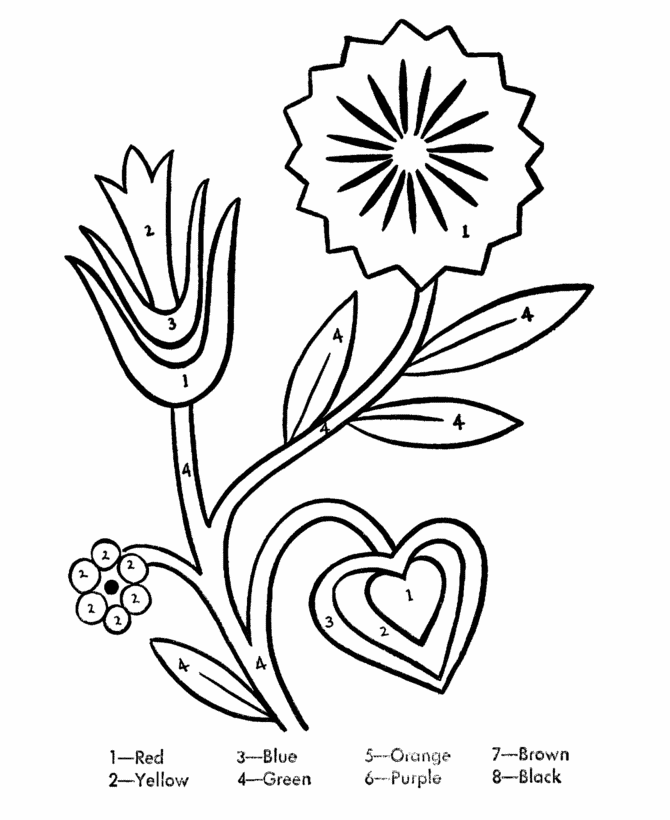 670x820 Color By Number Coloring Page Learn To Color By Following