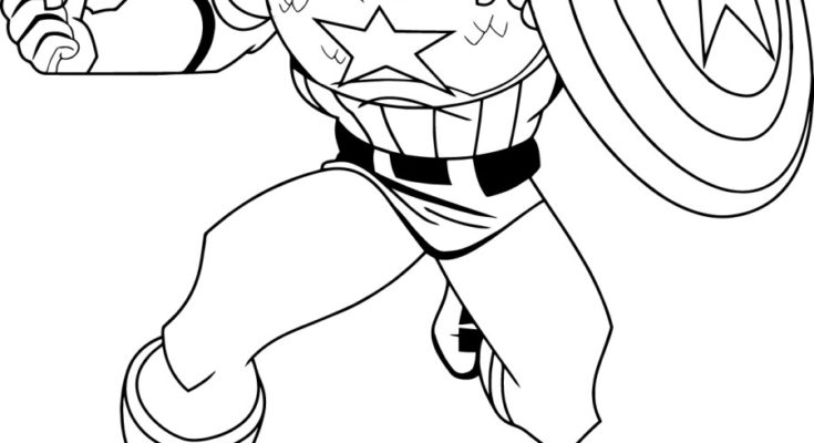 735x400 Captain America Colour Coloring Page Captain America Colors