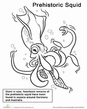 301x378 Sea Monster Prehistoric Squid Worksheet