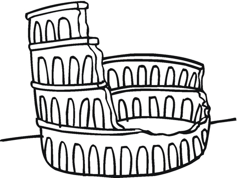480x360 Ruined Colosseum Coloring Page Free Printable Coloring Pages