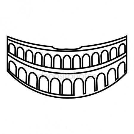 450x450 Vector Drawing From A Series Of Landmark. The Colosseum In Rome
