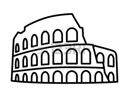 450x338 Colosseum Coliseum In Rome, Italy Line Art Icon For Travel Apps