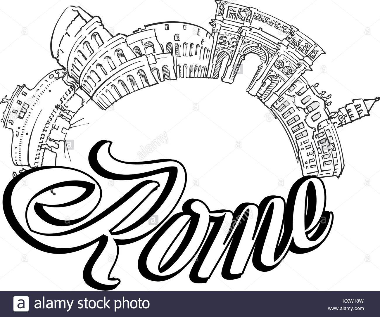 1300x1085 Rome Italy Skyline Cut Out Stock Images Amp Pictures