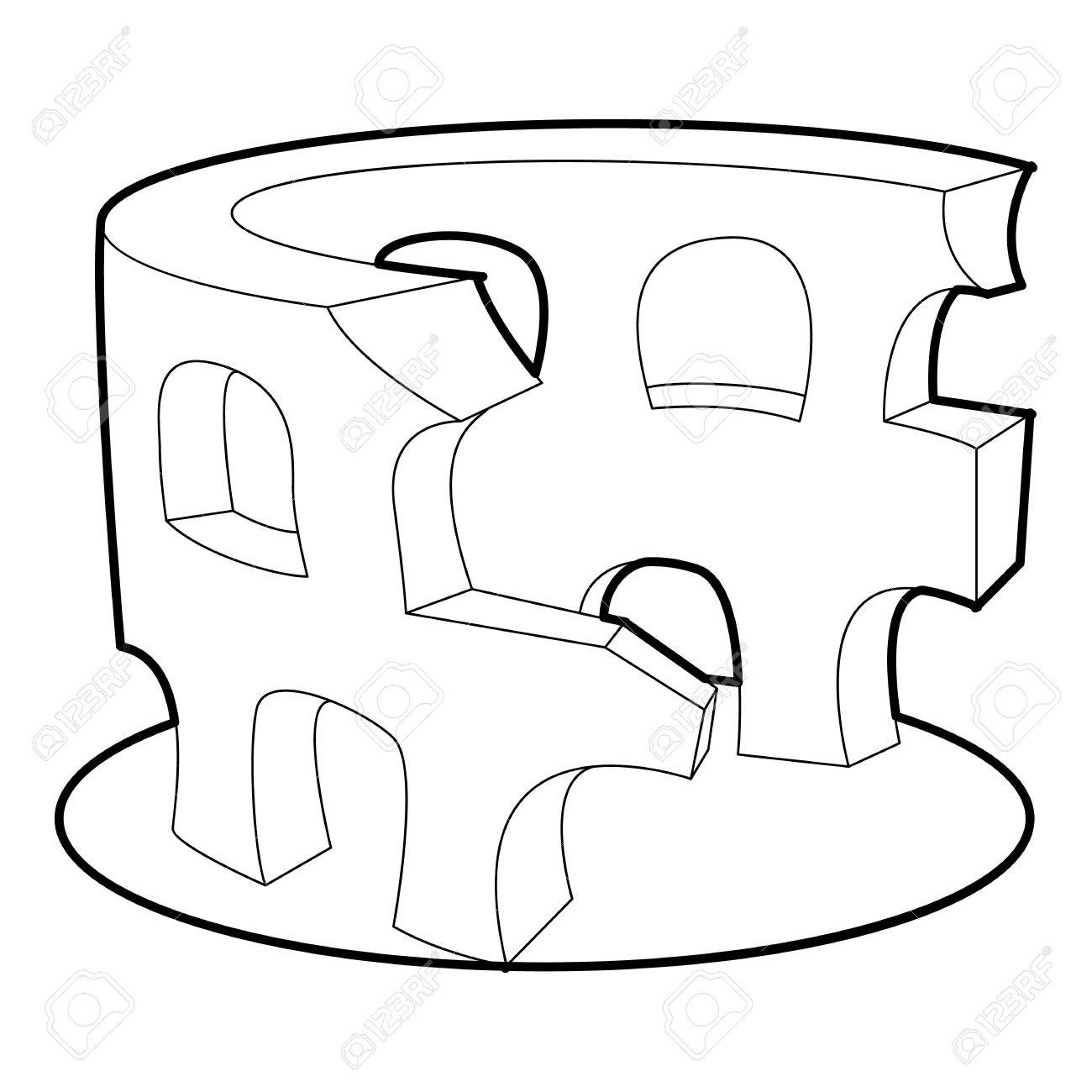 1300x1300 Coliseum Icon, Outline Style Royalty Free Cliparts, Vectors,