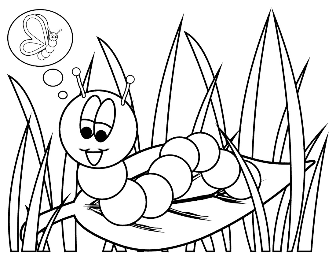 1100x850 Caterpillar Smiley Face Coloring Pages For Kids