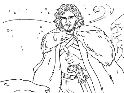 400x300 Community Post Game Of Thrones Coloring Book Jon Snow, Coloring