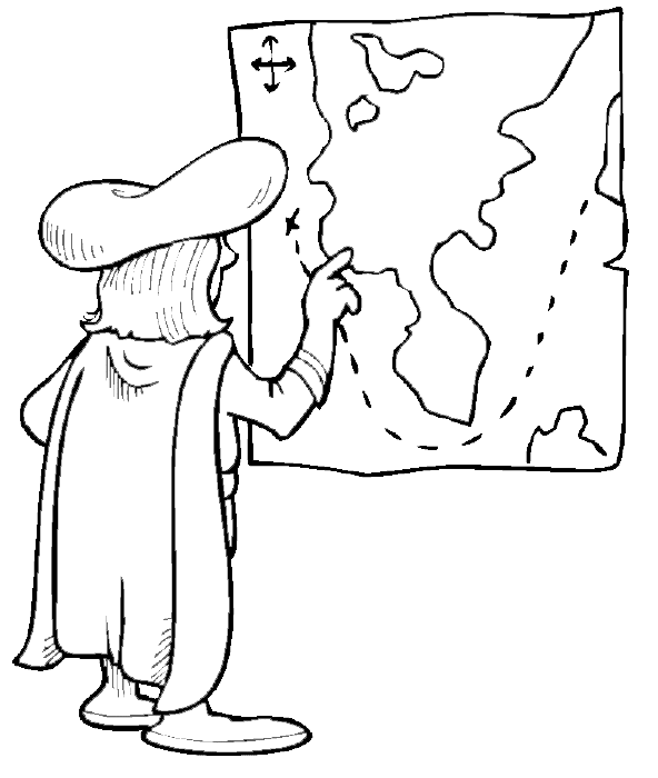 592x700 Columbus Day Craft, Clipart, Sketch, Drawing, Printable Card