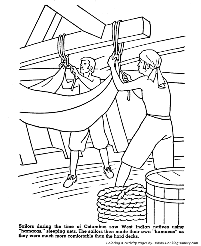 670x820 Columbus Day Coloring Pages Columbus Discovered Hammocks
