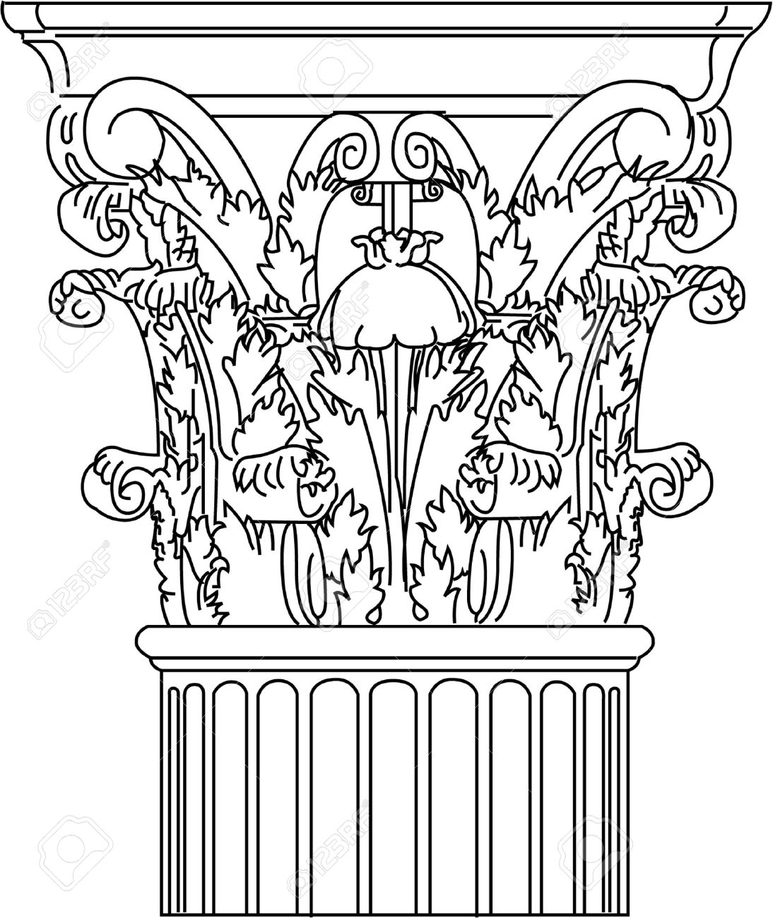 1094x1300 Corinthian Column Royalty Free Cliparts, Vectors, And Stock