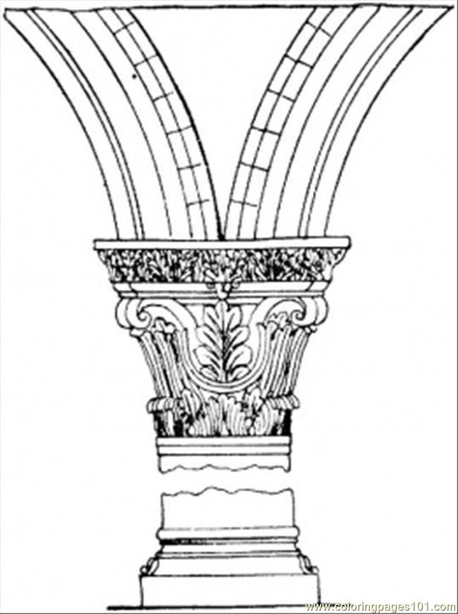 650x871 Broken Column Coloring Page
