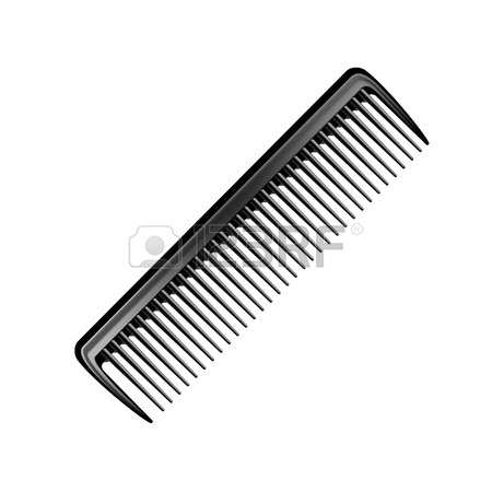 450x450 Black Plastic Pocket Hair Brush Comb Top View Isolated Royalty