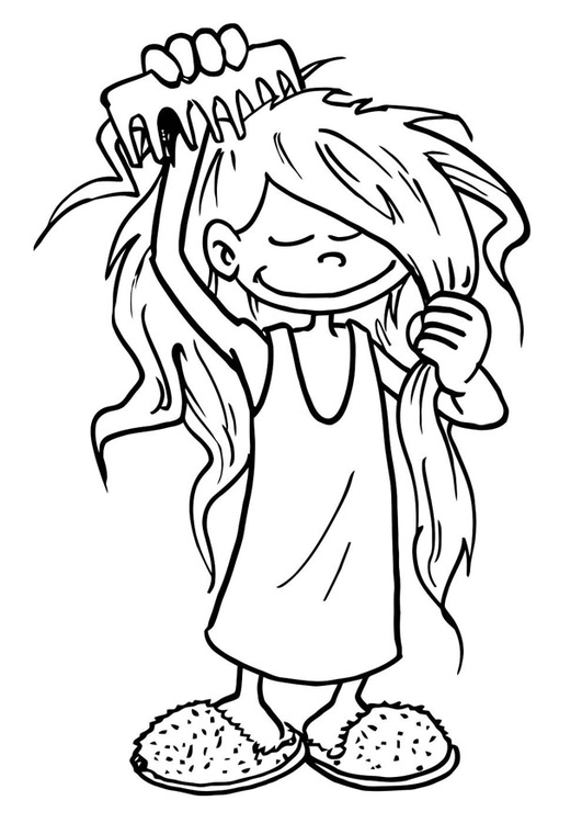 531x750 Coloring Page To Comb One's Hair