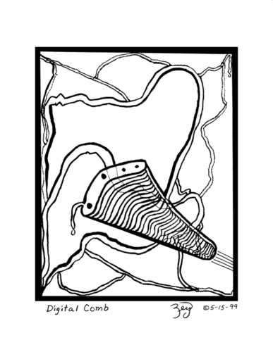 387x500 Abstract Paper Drawings Digital Comb By Ed Zey Art