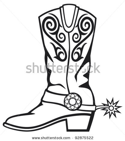 416x470 Cartoon Cowboy Boots Clipart
