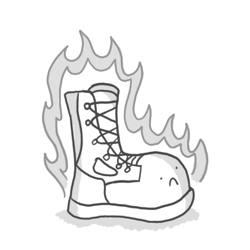 500x500 All The Cats This Is A Burning Combat Boot.
