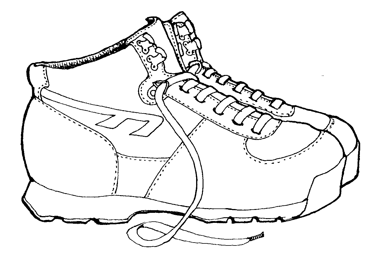 1272x881 Hiking Boots Clipart Black And White