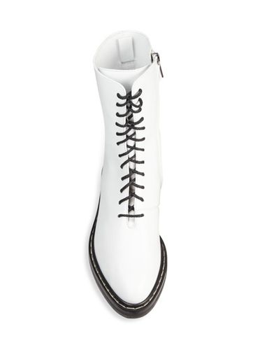 375x500 The Row Fara Leather Combat Boots White For Women Online Sale