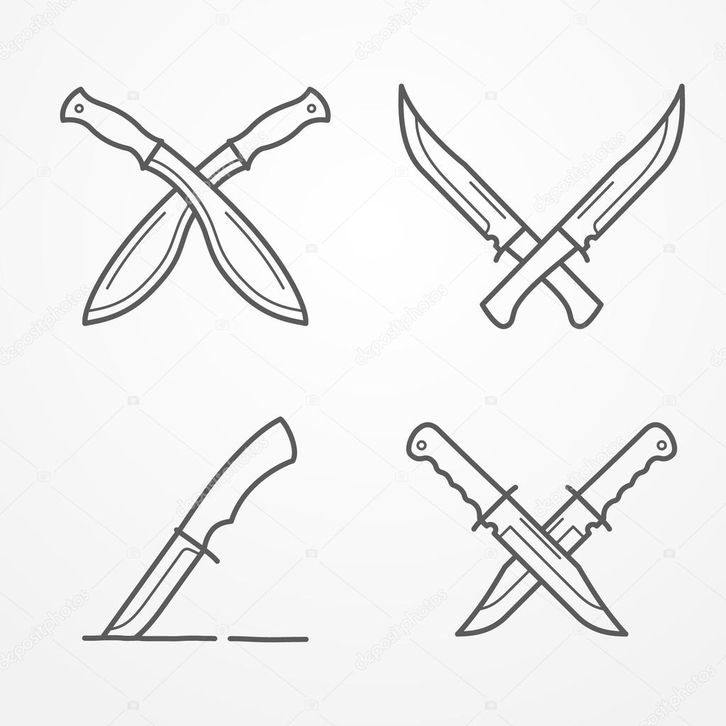 1024x1024 Combat Crossed Knife Logo Stock Vector Zag Awd