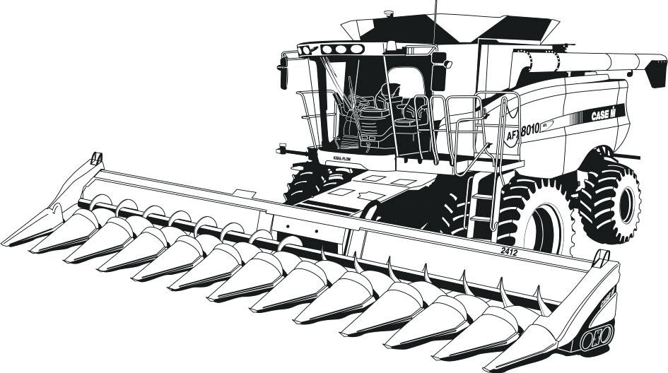 945x528 John Deere Combine Coloring Page