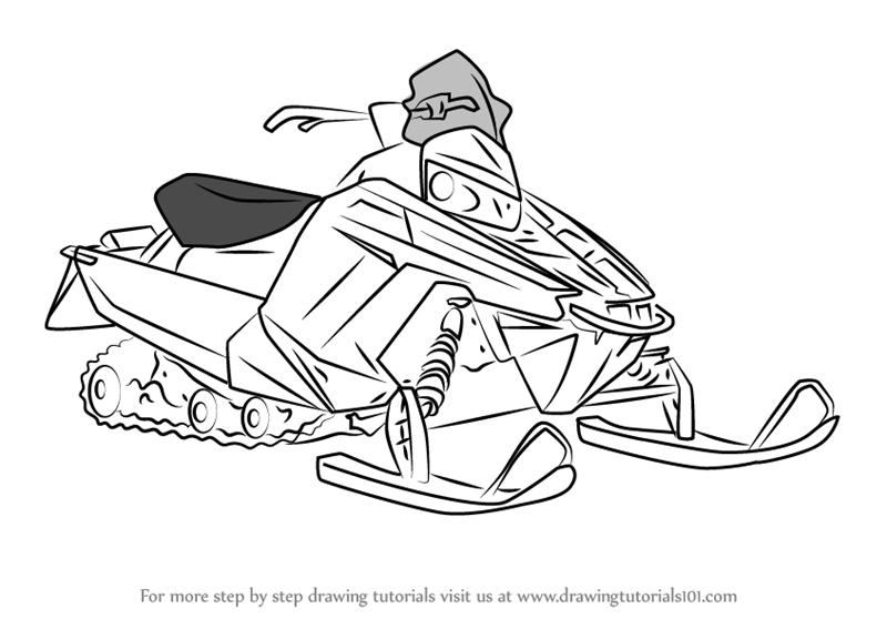 800x567 Learn How To Draw A Snowmobile (Other) Step By Step Drawing