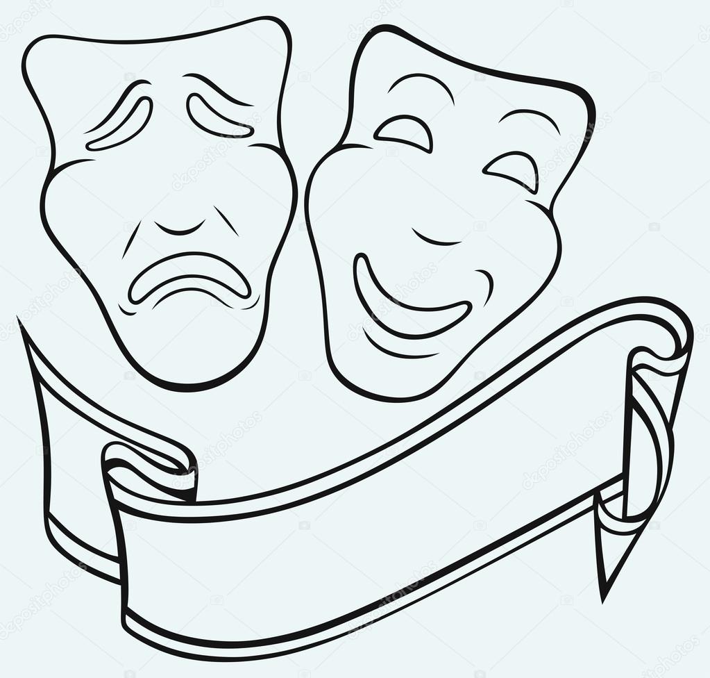 Comedy And Tragedy Masks Drawing at GetDrawings | Free download