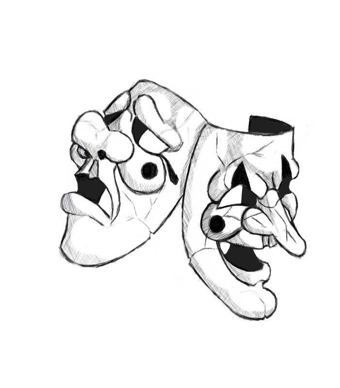 701x800 Comedy Of Tragedy Tattoo By Blueknight001