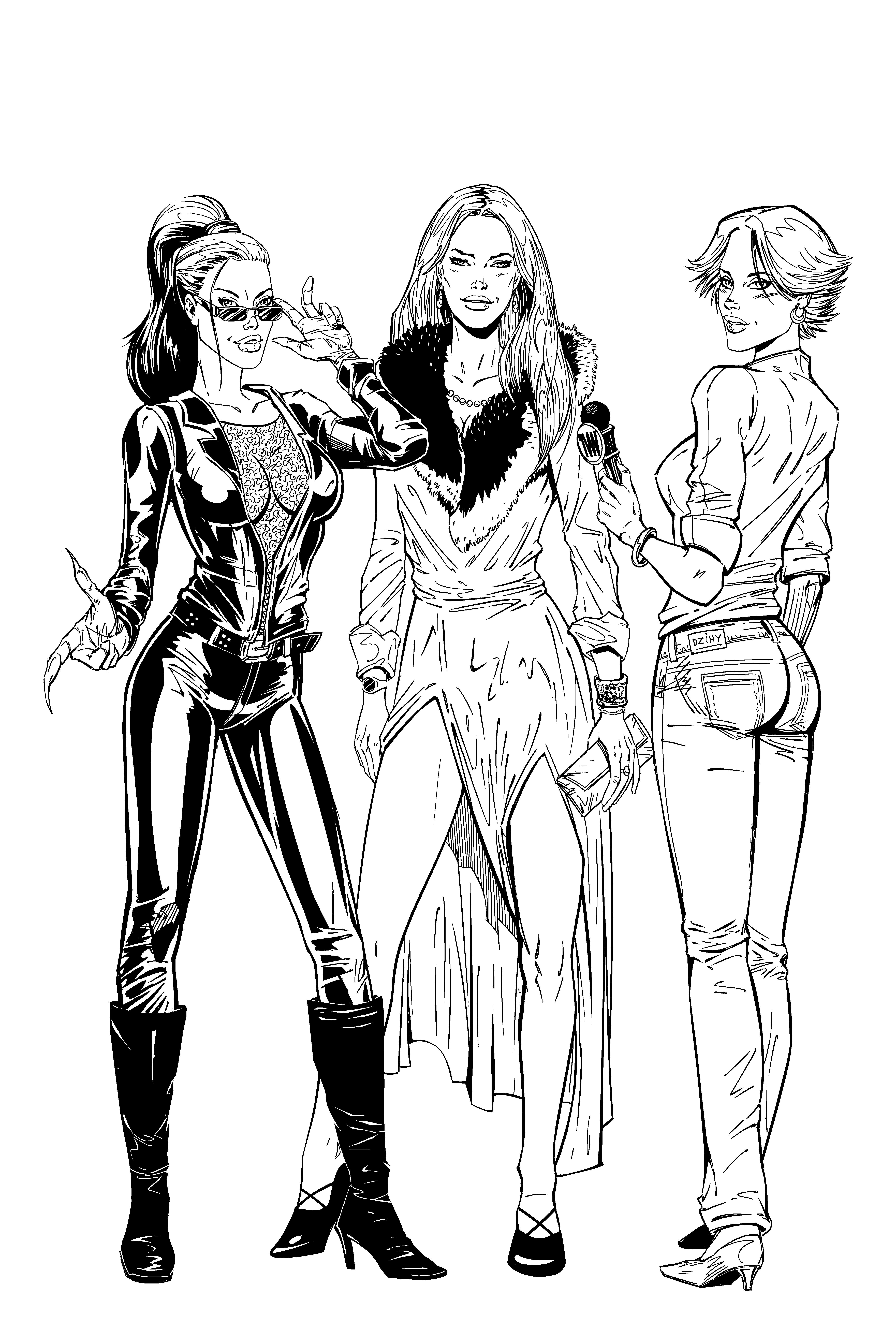 5315x7972 Girls From White Eagle Comic Book Bw By Adamkmiolek
