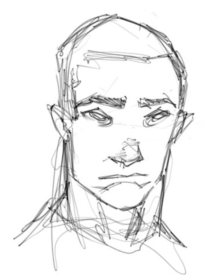 714x952 Comic Book Superhero Like Face Sketch