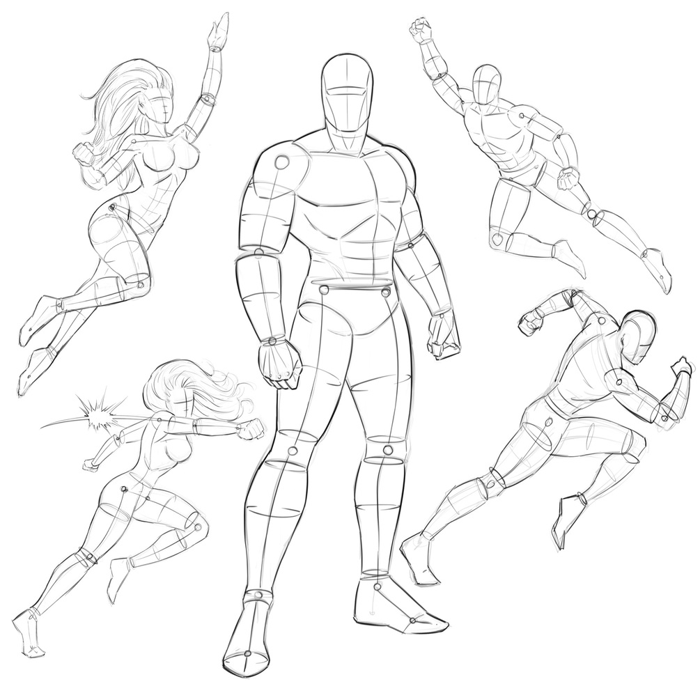 1005x1005 Comic Book Heroes Pose Pack