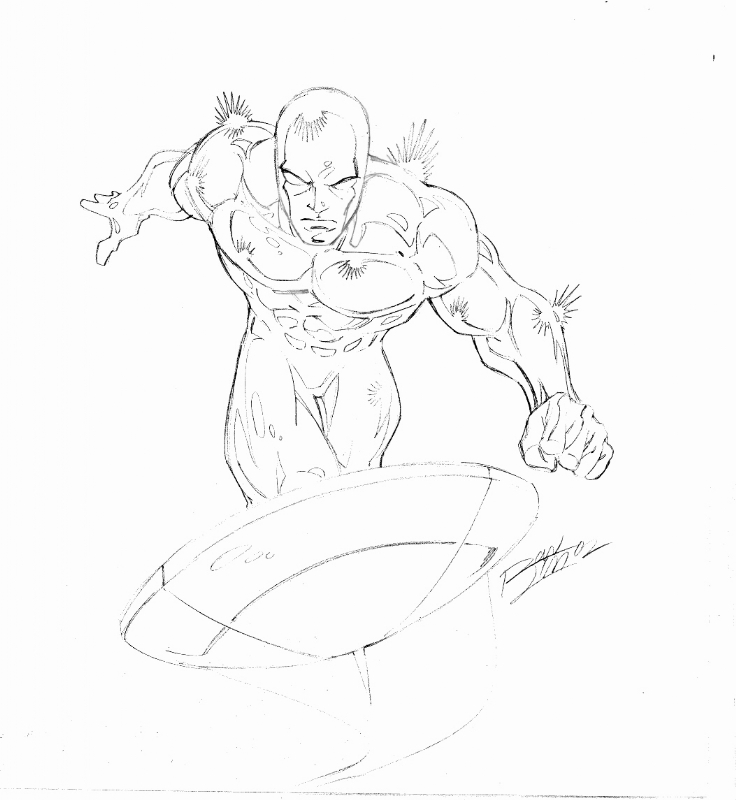 736x800 Silver Surfer Sketch By Ron Lim Comic Art Comic Book Art