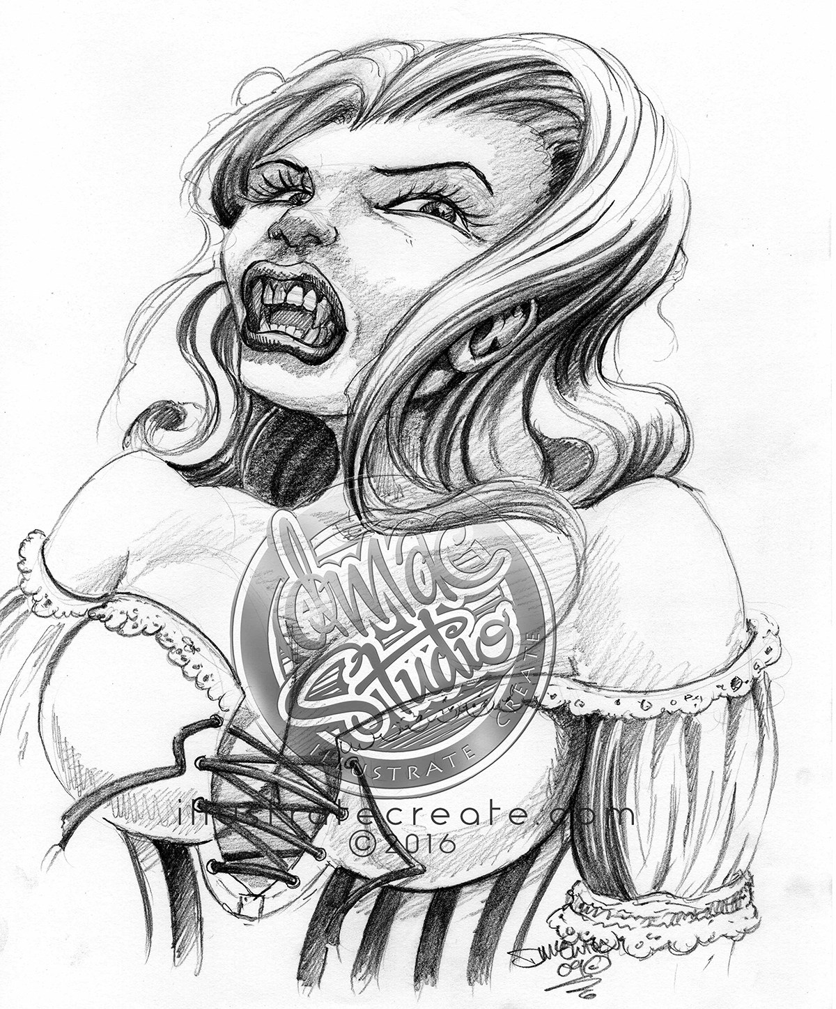 1200x1447 Comic Girl Vampire Concept