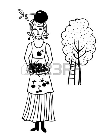 353x450 Girl After Shopping On A Park Bench Corrects Make Up Sketch Comic