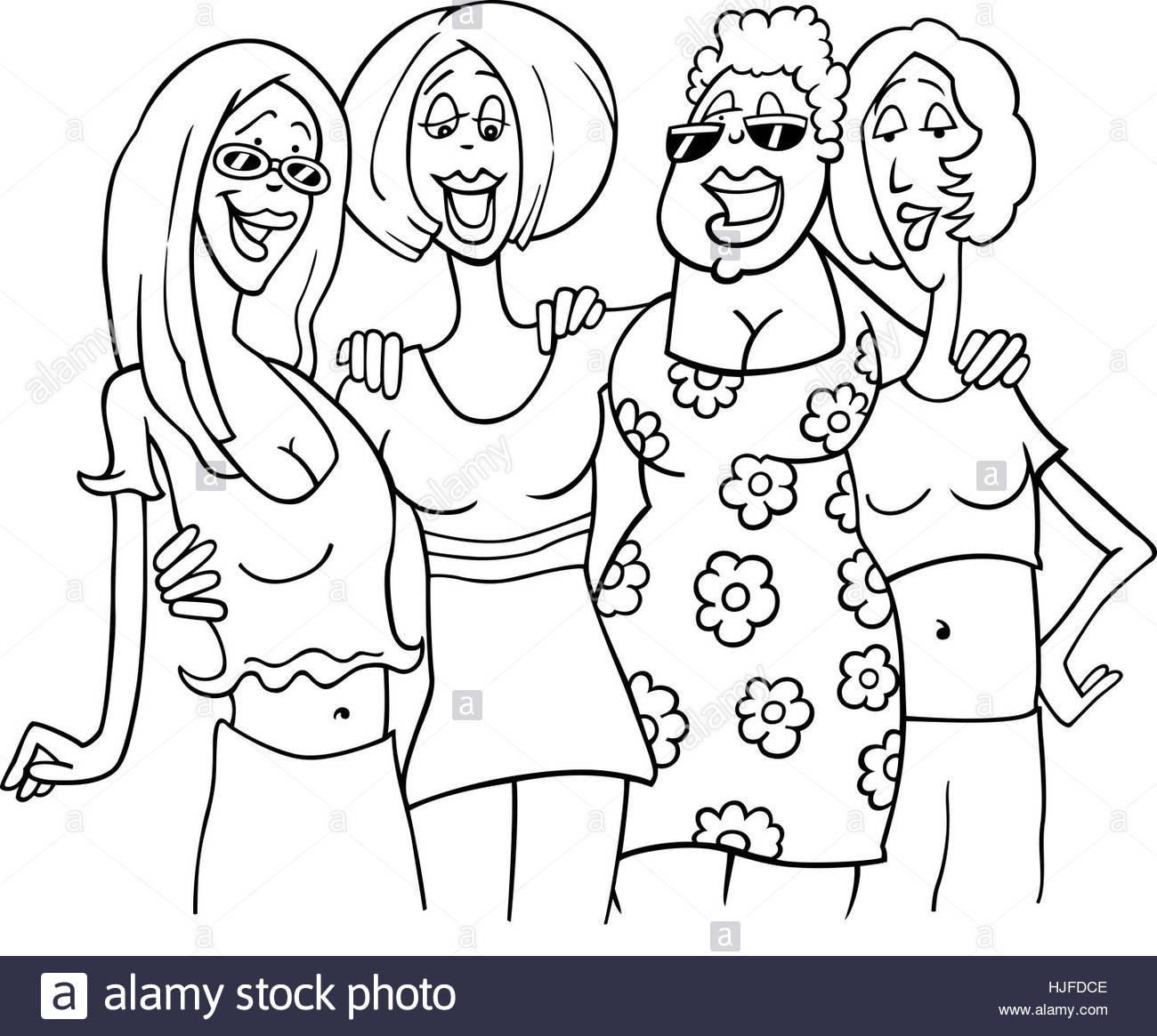 1300x1165 Woman, Comic, Illustration, Cartoon, Group, Girl, Girls, Friends