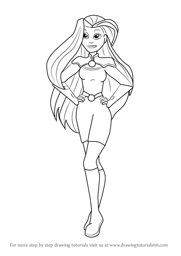 596x843 Learn How To Draw Starfire From Dc Super Hero Girls (Dc Super Hero