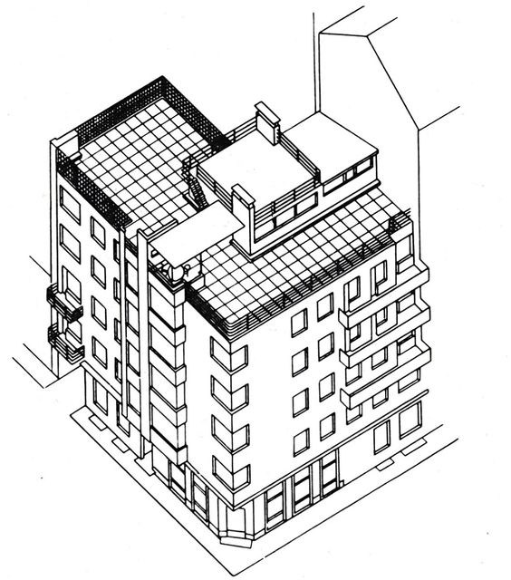 564x640 Moisei Ginzburg, Gosstrakh Building In Moscow (1926 1927