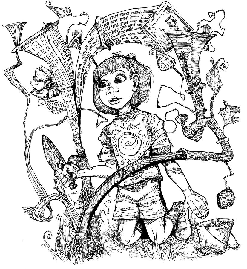 827x900 Growing Community Drawing By Stephen Hesselman