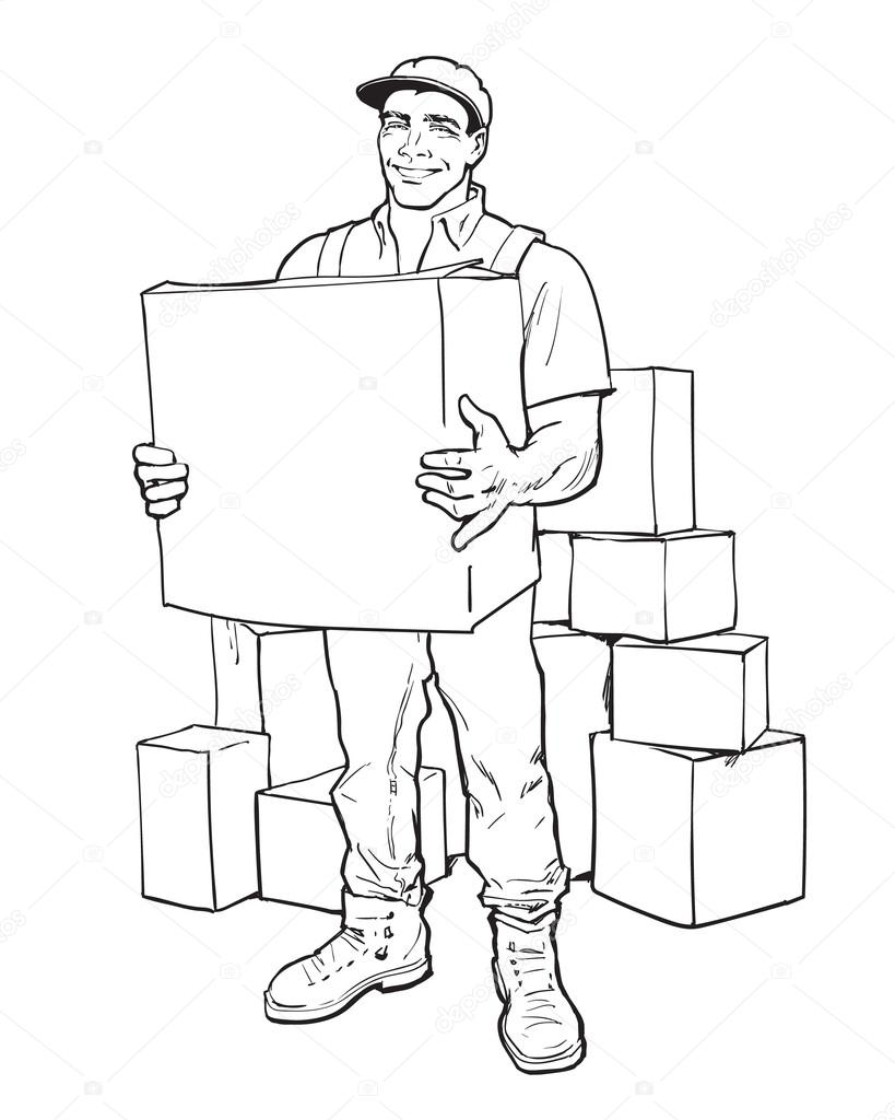 819x1024 Delivery Of Goods. Moving Companies. Stock Vector Sabelskaya