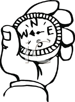 255x350 Compass Pointing West Clipart