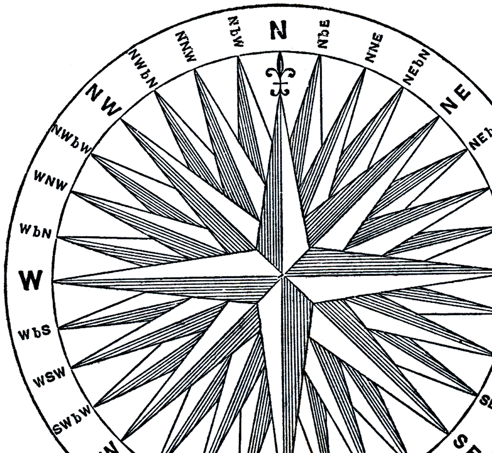 1581x1458 Vintage Compass Rose Image