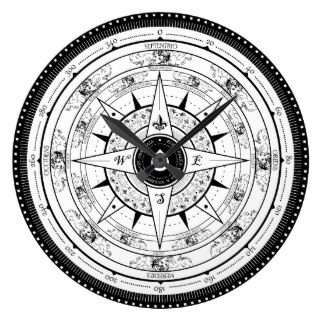 324x324 Compass Rose Wall Clocks Zazzle