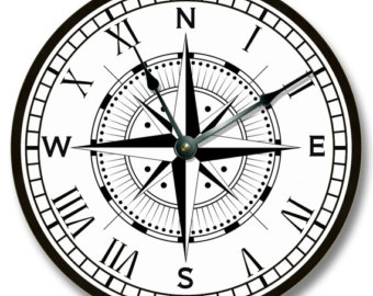 340x270 Compass Rose Clock Etsy