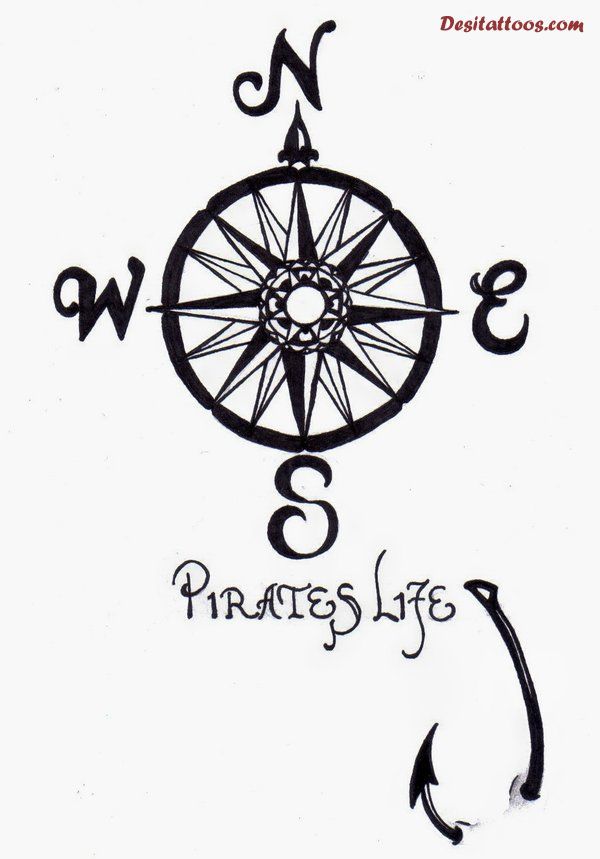 600x859 Compass Tattoo