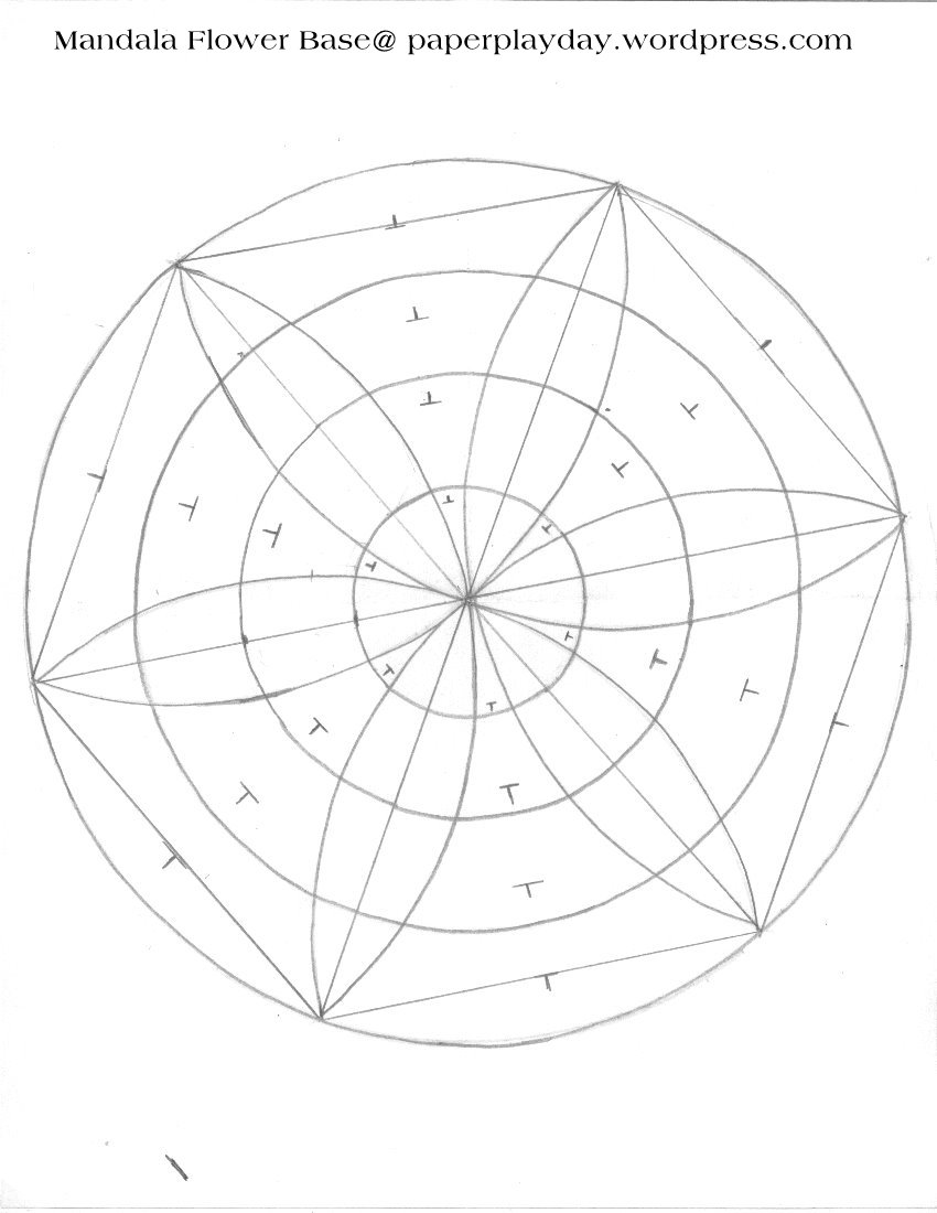 850x1100 Mandala Template Compass Flower (Circles And Lines) Mandalas