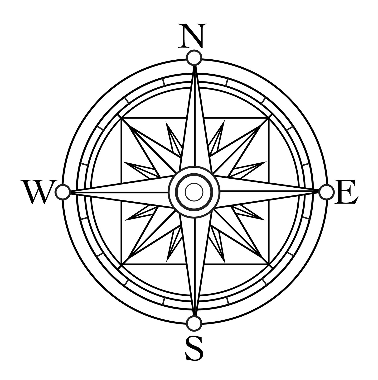 1590x1600 Compass Coloring Pages