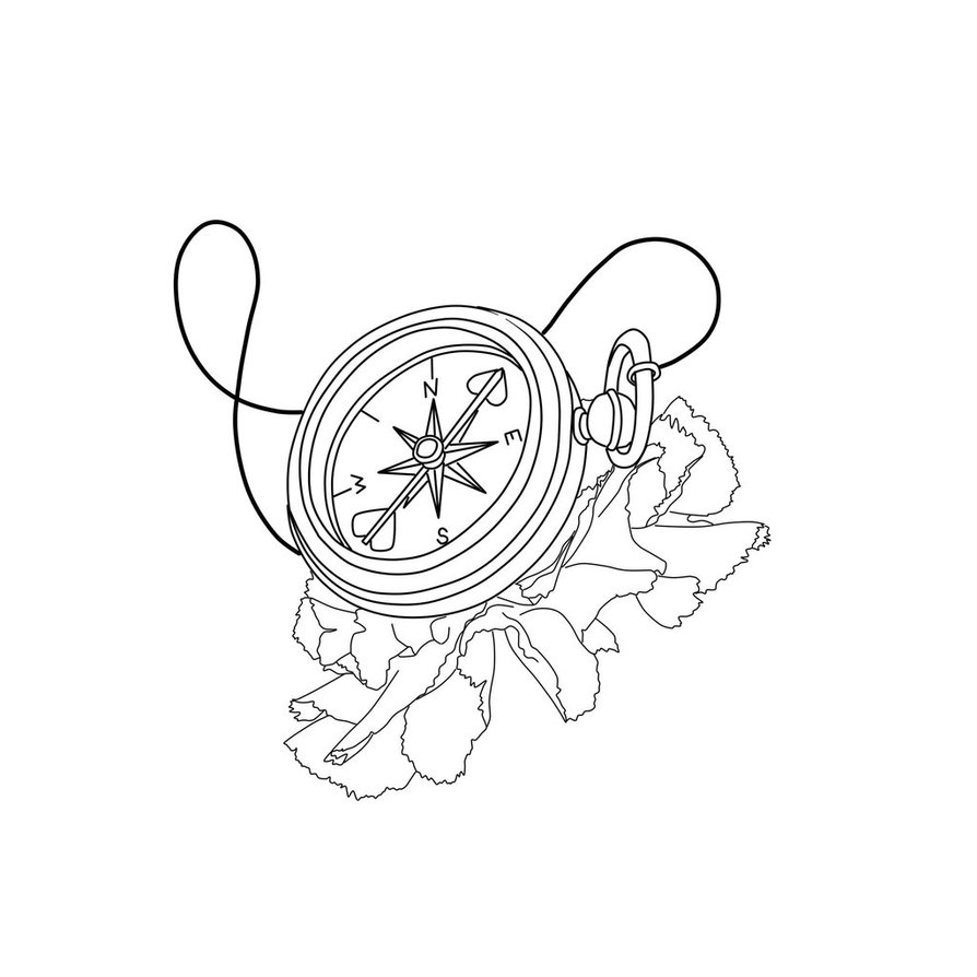 894x894 Compass Linework By Haileyukulele92