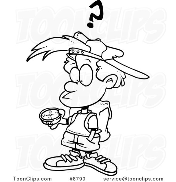 581x600 Cartoon Blacknd White Line Drawing Of Confused Boy Using