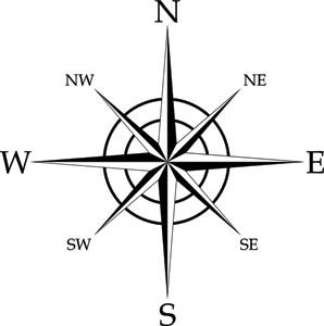 298x300 Compass Rose Die Cut Decal