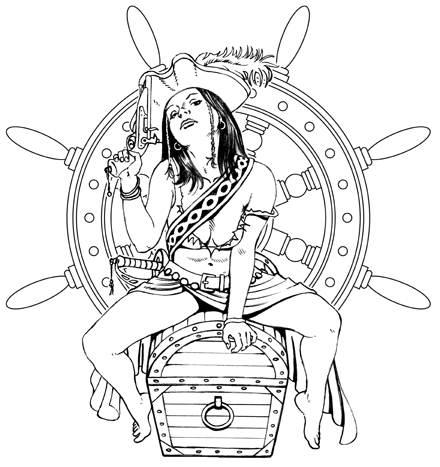 440x467 Pirate Wench Tattoo By Artofneff