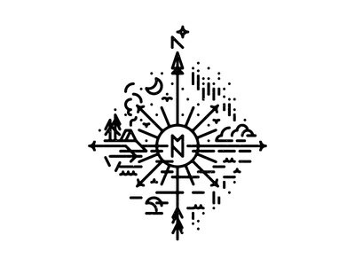 400x300 Wip Mn Compass Tattoo By Joshua Gille