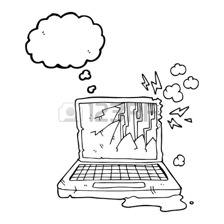 450x450 Freehand Drawn Thought Bubble Cartoon Computer Chip Royalty Free